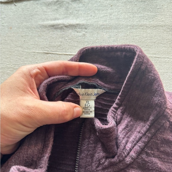 Calvin Klein Plum Quarter-Zip Top - Picture 3 of 7